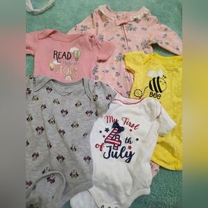 3-6 Month Sleeper And 4 Onesies